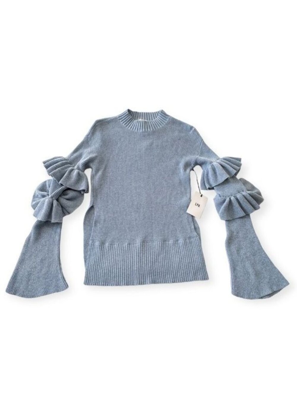 New with Tag, Revolve LPA Top 510 with Ruffle Sleeves, Size XS, Cloud Blue - Picture 6 of 13
